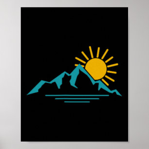 Natuur Zonsopgang Bergen Wandeltochten Kamperen Ca Poster