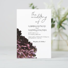 Natuur Zwart & Wit Hydrangea Bruiloft Kaart