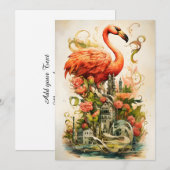  natuurbloem flamingo's paradijs feestdagenkaart (Voorkant / Achterkant)
