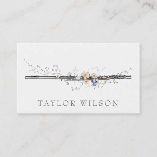 natuurbloemen ontwerpen fluitleraar visitekaartje (Voorkant)