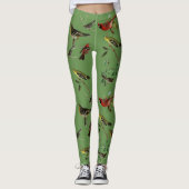 Natuurbos thema vogels patroon leggings (Voorkant)