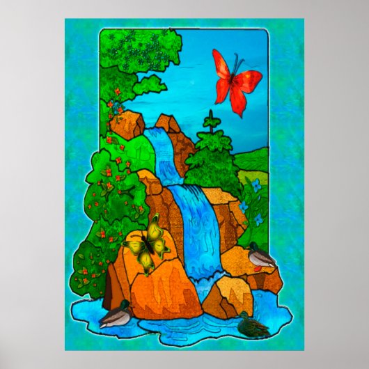 Natuurfantasie Whimsey Falls Poster (Voorkant)
