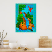 Natuurfantasie Whimsey Falls Poster (Keuken)