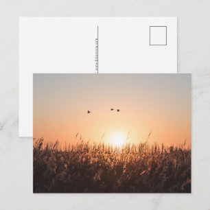 Natuurfoto van zonsopgang feestdagenkaart