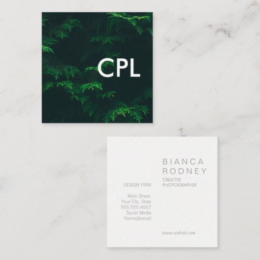 Natuurfoto Vierkante Visitekaartje (Voorkant / Achterkant)