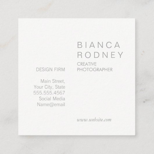 Natuurfoto Vierkante Visitekaartje (Achterkant)