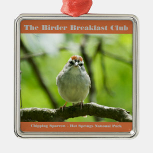 Natuurfotografie Chipping Sparrow Vogelaar Metalen Ornament