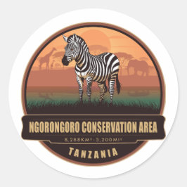 Natuurgebied Ngorongoro, Tanzania Ronde Sticker