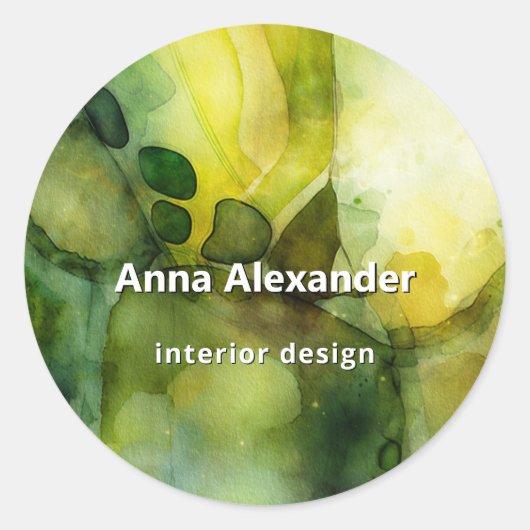 Natuurherinnering | Abstract botanisch ontwerp Ronde Sticker (Voorkant)