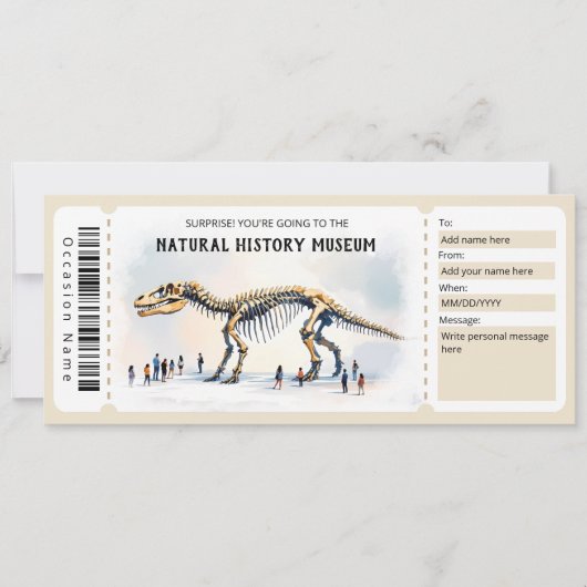 Natuurhistorisch Museum Cadeaubon Sjabloon Kaart (Voorkant)