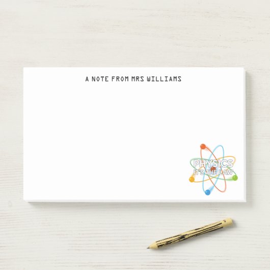 NATUURKUNDE, DAT IS DE WET Plezierige Wetenschap Post-it® Notes (Op bureau)