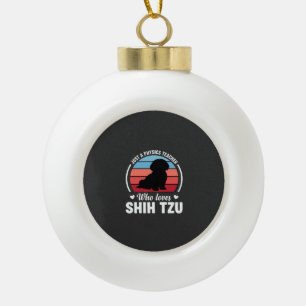 Natuurkunde Docent Shih Tzu Hond Liefhebber Keramische Bal Ornament