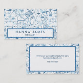 Natuurkunde Doodle Science Schets Gepersonaliseerd Visitekaartje (Voorkant / Achterkant)