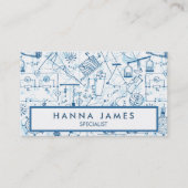 Natuurkunde Doodle Science Schets Gepersonaliseerd Visitekaartje (Voorkant)