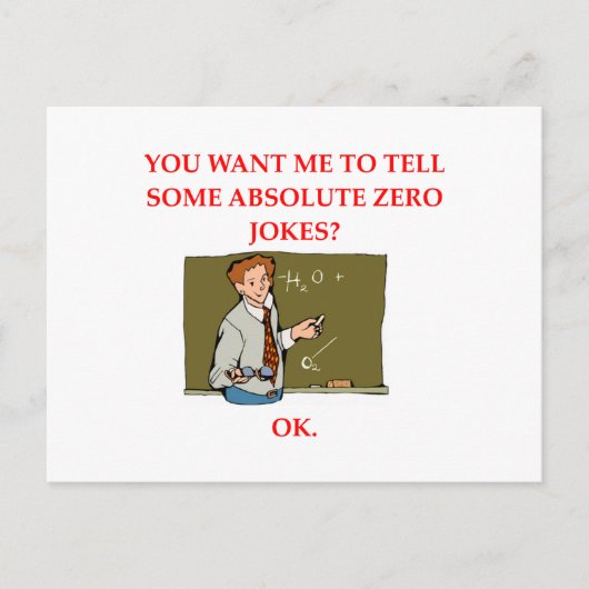 natuurkunde grap briefkaart (Voorkant)