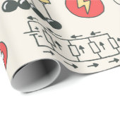 Natuurkunde. Handgetrokken. illustratie. Cadeaupapier (Rol Hoek)