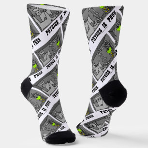 Natuurkunde is phun (Fun) Schrödinger's kat-gedach Sokken