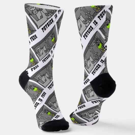 Natuurkunde is phun (Fun) Schrödinger's kat-gedach Sokken (Gebogen)