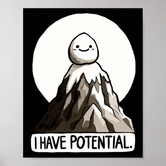 Natuurkunde Joke - Ik heb potentiële Rock Mountain Poster (Voorkant)