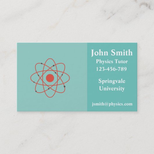 natuurkundedocent natuurwetenschappen visitekaartje (Voorkant)