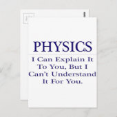 Natuurkundeleraar grapt .. Leg uit dat u het niet Briefkaart (Voorkant / Achterkant)