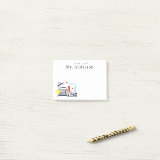 natuurkundeleraar post-it® notes (Op bureau)