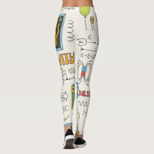 Natuurkundige begrippen, met de hand getekende  st leggings (Achterkant)