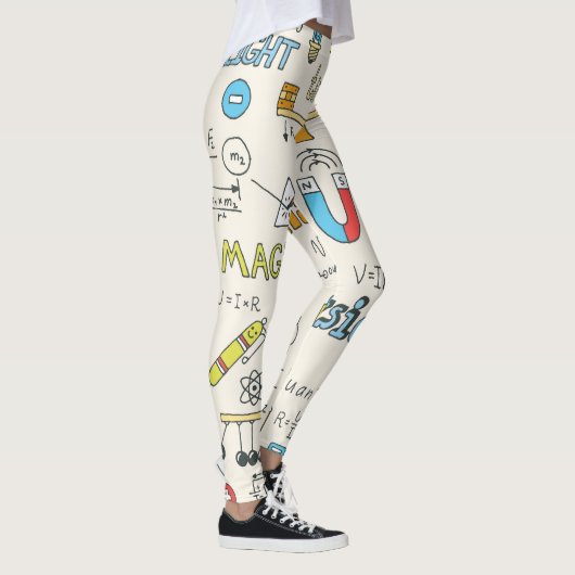 Natuurkundige begrippen, met de hand getekende  st leggings (Rechts)