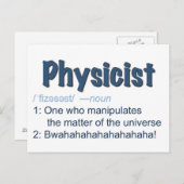 Natuurkundige Definitie briefkaart - Blauw & Wit (Voorkant / Achterkant)