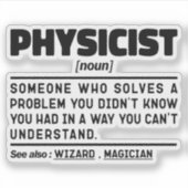 Natuurkundige Noun Definition Cool Science Teacher Sticker (Voorkant)