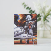 natuurkundigen militairen van de robotaris briefkaart (Staand voorkant)