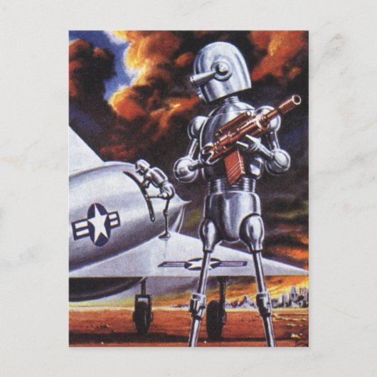 natuurkundigen militairen van de robotaris briefkaart (Voorkant)