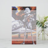  natuurkundigen militairen van de robotaris briefpapier (Staand voorkant)