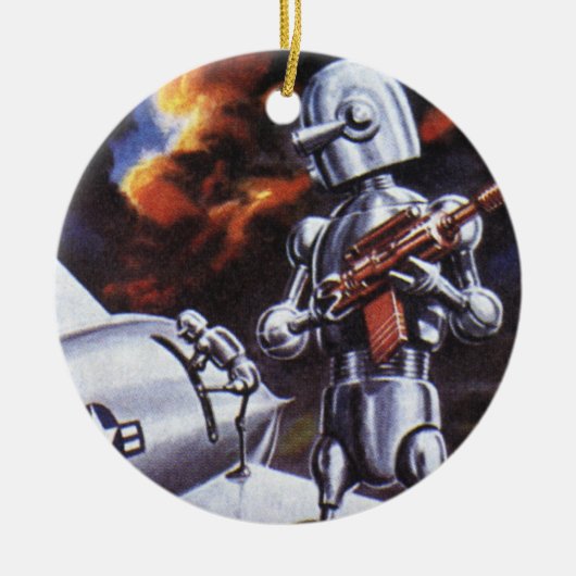 natuurkundigen militairen van de robotaris keramisch ornament (Voorkant)