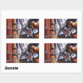  natuurkundigen militairen van de robotaris rechthoekige sticker (Vel)