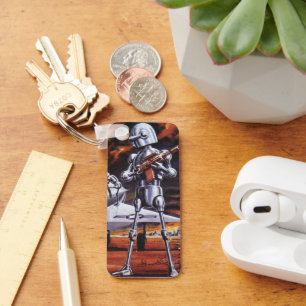 natuurkundigen militairen van de robotaris sleutelhanger