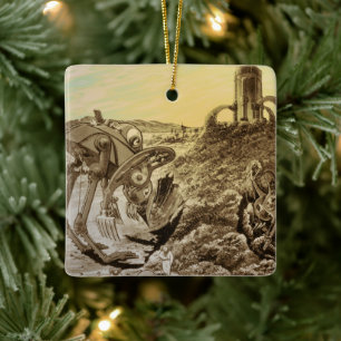 natuurkundigheid Aliens Planet Construction Keramisch Ornament