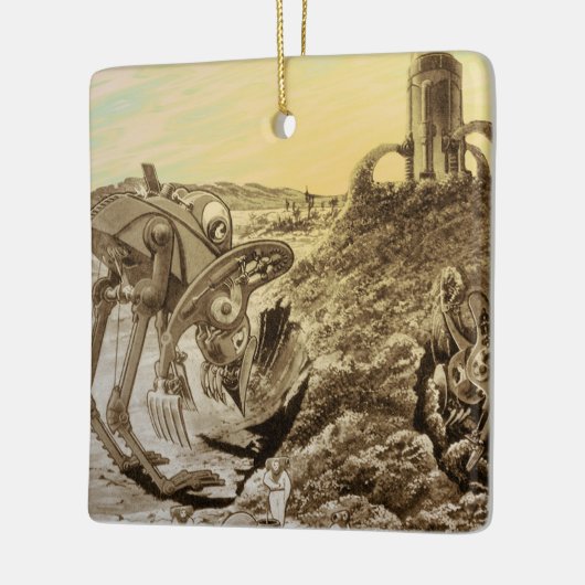  natuurkundigheid Aliens Planet Construction Keramisch Ornament (Links)