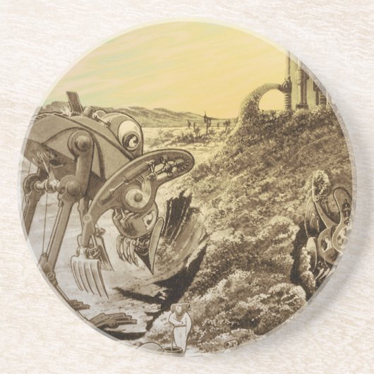  natuurkundigheid Aliens Planet Construction Zandsteen Onderzetter (Voorkant)