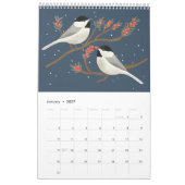 Natuurkunstkalender met achtertuinvogels en bloeme kalender (Jan 2027)