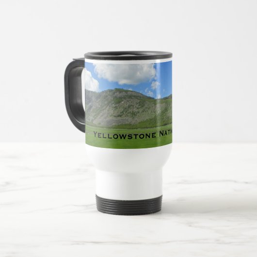 natuurlandschap Yellowstone Nationaal Park Reisbeker (Voorkant links)