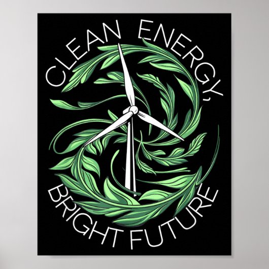 Natuurliefhebber Aardedag Schone Energie Windmolen Poster (Voorkant)