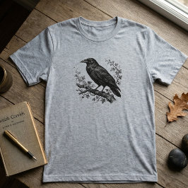 Natuurliefhebber Cadeau Zwarte Raaf Gotische Vogel Tri-Blend Shirt