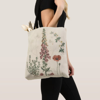 Natuurliefhebber Illustratie van wilde bloemen Tote Bag