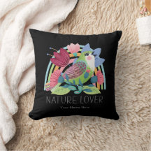 Natuurliefhebber Waterverf Vogel Bloemen Regenboog