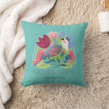 Natuurliefhebber Waterverf Vogel Bloemen Regenboog