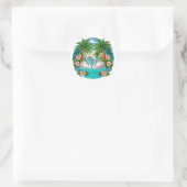 Natuurliefhebbers, zwanen ronde sticker (Tas)