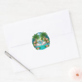 Natuurliefhebbers, zwanen ronde sticker (Envelop)
