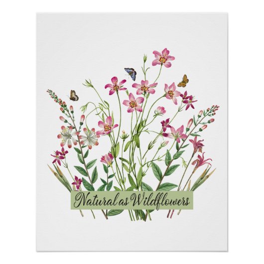 Natuurlijk als wilde bloemen - Vintage - Perfect Poster (Voorkant)