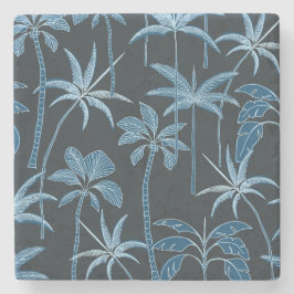 Natuurlijk anker: Botanische Palm Absorberend Navy Stenen Onderzetter